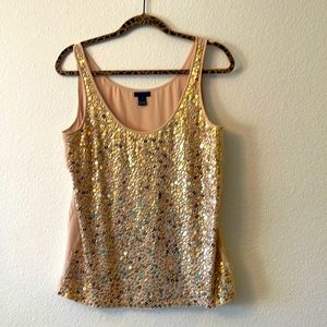 J. Crew scoop neck sequin silk camisole size 8.